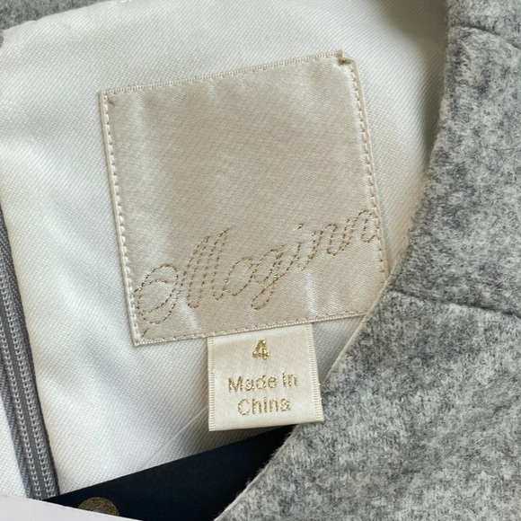 New Mcginn $295 Wool Blend Pocketed Cocktail Mini Dress Heathered Gray Size 4 - Picture 8 of 10